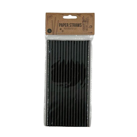 Papīra salmiņu komplekts 16gab, melns